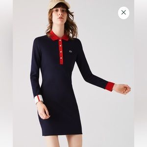 Lacoste Women’s made in France stretchy Cotton Jersey Polo Dress Size: 34, small